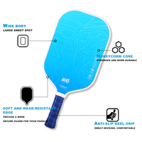 Raquette de pickleball en fibre de carbone personnalisée, professionnelle, légère, 14 mm, avec balles de pickleball