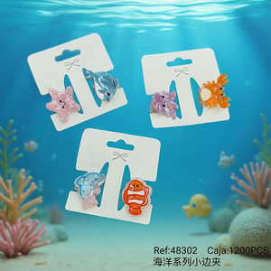 Set di fermagli per capelli con piccoli animali marini, creature marine colorate per bambine, accessorio per ragazze - Product Image 3