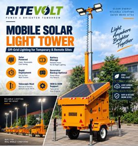 Torre de Iluminación Solar Móvil con LED, Mástil Hidráulico, Generador Silencioso para Emergencias - Product Image 4