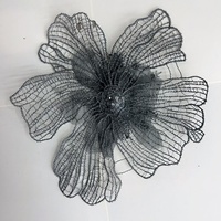 Patch brodé 3D fleur avec perles, applique en dentelle à sequins pour robe de mariée DIY femme, décoré pour design personnalisé