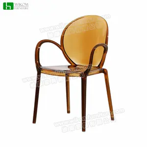 Yüksek kaliteli kristal kolsuz polikarbonat şeffaf akrilik yemek sandalyesi şeffaf akrilik sandalye