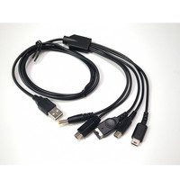 SYY kabel pengisi daya USB 5 Port untuk Nintendo Lite NDSL WII U 3DS PSP Aksesori konsol Gamepad