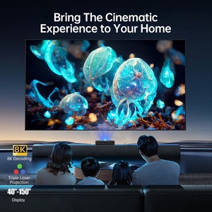 Proyector UST Láser 4K Full HD 1080P de Tiro Corto, Tricolor, Certificado por Google TV, para <span class=keywords><strong>Cine</strong></span> <span class=keywords><strong>en</strong></span> Casa 3D, Videojuegos, Wifi, Películas, Uso <span class=keywords><strong>en</strong></span> Exteriores - Product Image 5