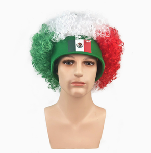 Perruque explosion de couleurs patriotiques en polyester, cheveux synthétiques, avec bandeau assorti, coiffe fantaisie pour fans, idéale pour le sport, le carnaval et Halloween - Product Image 6