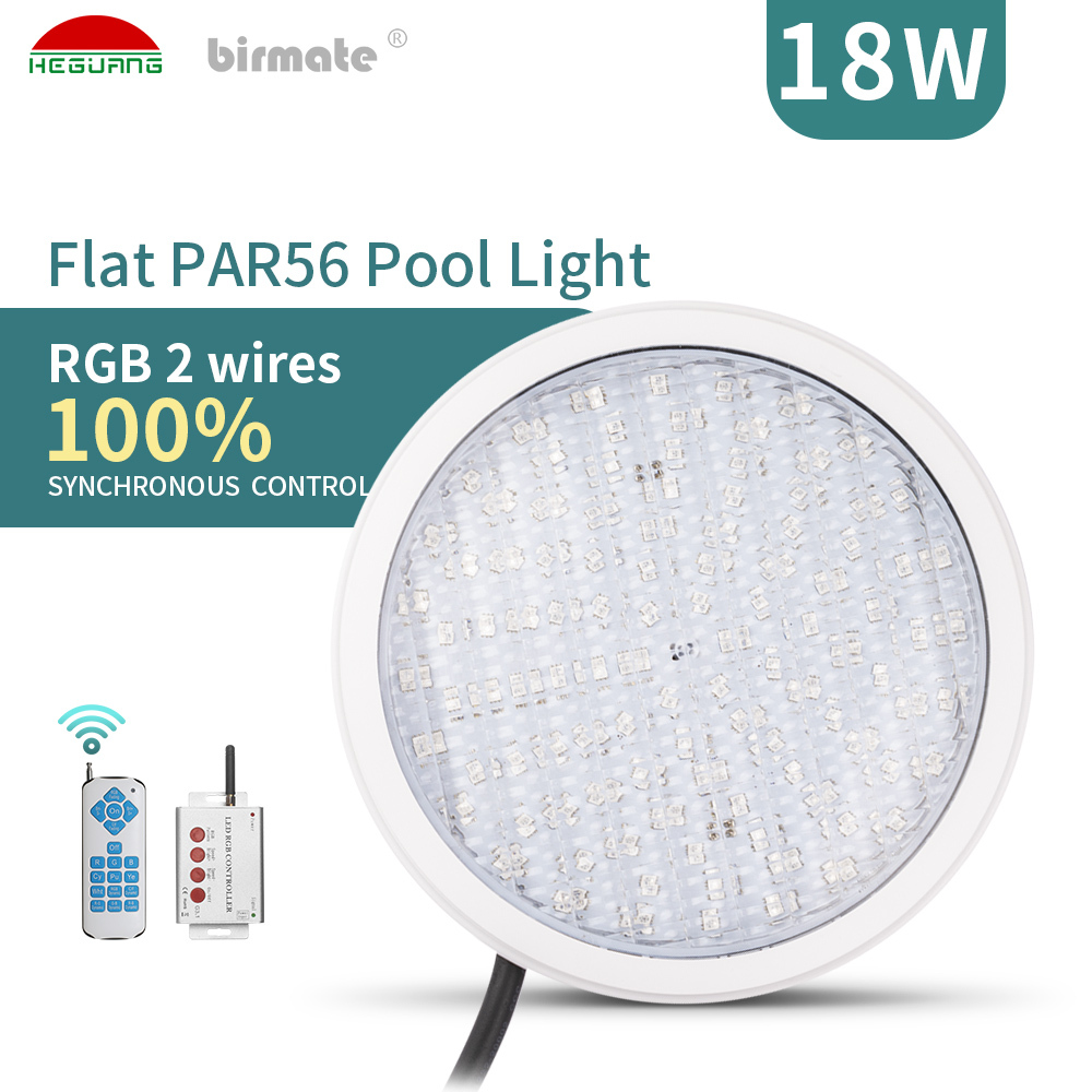 18W RGB Synchronous Control Par56 IP68 Led Color Changing Fiberglass Swimming Pool Light