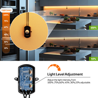Detektor Sensor gerak PIR Mini, untuk lampu Strip LED tegangan rendah dalam lemari pakaian tangga