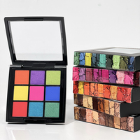 Palette de fards à paupières pour maquillage des yeux, produit de cosmétiques scintillants, 9 couleurs, vente en gros,