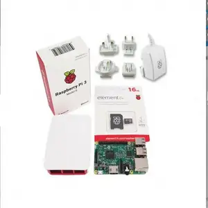 Placa + caixa + fonte de alimentação + cartão 16g com noobs raspberry pi 3 modelo b pacote oficial