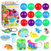 Machine distributrice de capsules surprise personnalisée avec figurines de dinosaures à l'intérieur, 12 capsules, porte-clés, cadeau pour garçons et enfants