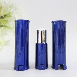 Tube de rouge à lèvres vide unique avec capuchon pressé, surface nacrée, emballage cosmétique pour baume à lèvres, manchon métallisé, tube de rouge à lèvres, maquillage, estampage à chaud - Product Image 1