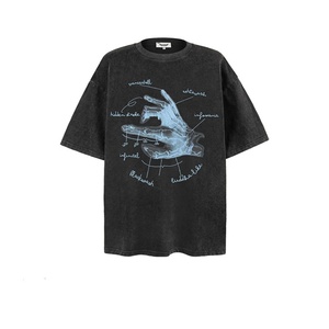 เสื้อยืดผู้ชาย OEM/ODM ผ้าคอตตอน 100% น้ำหนัก 250gsm ทรงปกติ แบบถัก ทอหนา ซักฟอกสไตล์วินเทจ - Product Image 2