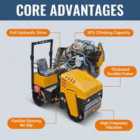 Offre Spéciale CE EPA V Compacteur routier vibrant Kubota à double tambour, 1000 kg, hydraulique, pour asphalte et béton