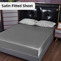 Housse de matelas en satin brillant de luxe, drap-housse doux au toucher frais pour chambre d'hôtes de mariage, approvisionnement en gros