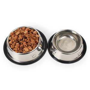 Produsen grosir mangkuk anjing peliharaan baja tahan karat mangkuk air makanan kucing awet dengan alas karet antiselip - Product Image 2