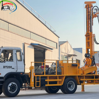 Machine de forage de puits d'eau montée sur camion, occasion, en promotion, profondeur 200m, pour puits civils