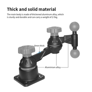VINmounts Swing Arm Mount <b>with</b> Double Ball Head Universal Adjustment Bracket VIN-HB-SBSQ-02-L - Product Image 5