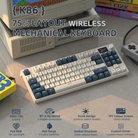 Teclado Mecánico Inalámbrico ATTACK SHARK K86 con Interruptores Lineales Pre-Lubificados, RGB, para Gamers de PC