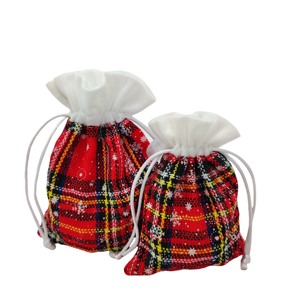 <b>Christmas</b> Plaid Snowflake Decorative Cotton Drawstring <b>Gift</b> <b>Bag</b>, <b>Christmas</b> Holiday <b>Gift</b> <b>Bag</b> - Product Image 4