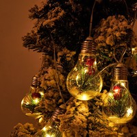 Guirlande lumineuse LED transparente de Noël avec aiguilles de pin intégrées, lumières féériques blanc chaud, décoration de fenêtre et d'arbre de Noël
