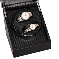 TONVIC Remontoir automatique double pour montres avec moteur silencieux Boîte de présentation en cuir PU Organisateur de rangement de bijoux Boîtes de montres