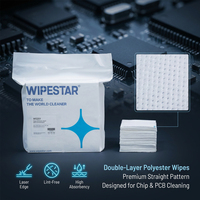 Lingettes pour salle blanche double couche WIPESTAR 100% polyester 240g, bords thermosoudés pour le nettoyage de l'électronique et la fabrication de circuits imprimés