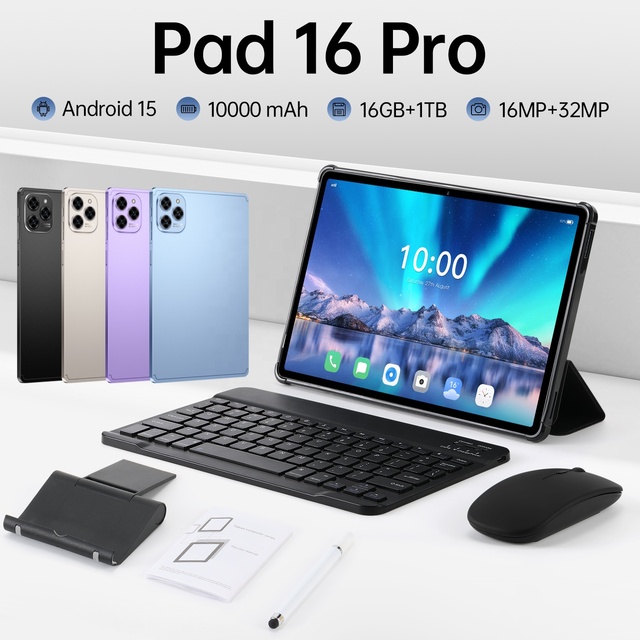 YPORANGE Pad 16 Pro 10.1" Tablet 16GB+1TB Dual SIM Wi-Fi 10000mAh Battery Business Learning Android 15 with 16MP+32MP Camera