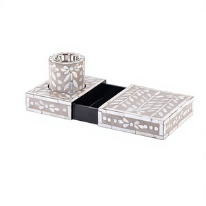 Brûleur d'encens Bakhoor en nacre et bois avec tiroir de rangement, qualité exclusive, brûleur Mabkhar en Inde - Product Image 1