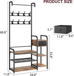 Precio al por mayor <span class=keywords><strong>estrecho</strong></span> elegante 4 en 1 multifunción de madera y metal salón árbol zapato <span class=keywords><strong>Banco</strong></span> para la entrada del Hogar - Product Image 2