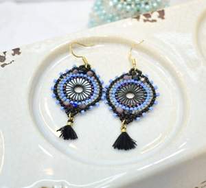 أقراط كلاسيكية بسيطة على الطراز البوهيمي العرقي بتصميم قطرة الماء، مصنوعة يدويًا من خرز ميوكي الأرز، أقراط رائعة - Product Image 4