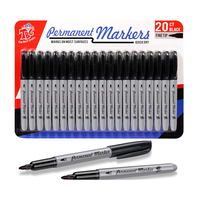 Marqueur permanent noir 6 mm pour tableau blanc, effaçable à sec, double pointe, certifié EN71 - Offre Spéciale