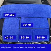 Serviettes de lavage et de séchage pour voiture en microfibre ultra douce et absorbante, plusieurs tailles (30x30cm, 70x140cm), pour le nettoyage domestique - Vente en gros