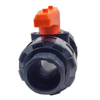 Vanne à boisseau sphérique fixe à raccord rapide en UPVC certifiée CE, filetage femelle 2 pouces DN50, joint en PTFE, commande manuelle, alimentation en eau PN16 pour