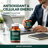Coenzyme Q10 en gélules, antioxydant naturel pour l'énergie cellulaire et le bien-être cardiaque, 30%+ actif, durée de conservation de 12 mois