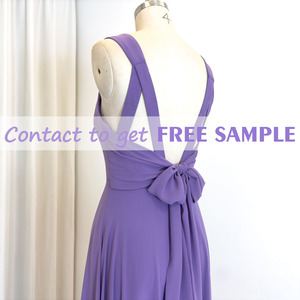 วัยรุ่นเสน่ห์ขา Slit อย่างเป็นทางการชุดราตรีชุดยาวสีม่วงเพื่อนเจ้าสาวงานแต่งงานเจ้าสาวชุดแม่บ้าน - Product Image 3