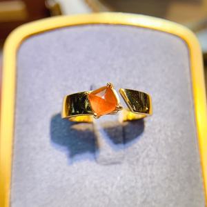 แหวนแต่งงานโกเมน spessartite สีส้ม925เงินสเตอร์ลิงเครื่องประดับเจ้าสาวที่ไม่ซ้ำกันขายส่งสำหรับคู่รัก - Product Image 1