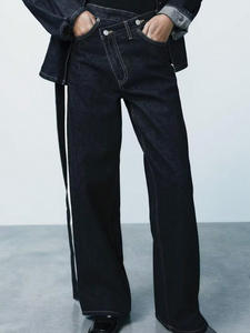 Pantalones vaqueros de pierna ancha de cintura alta para mujer de estilo americano europeo transfronterizo para pantalones cruzados de moda de Año Nuevo de Amazon - Product Image 6