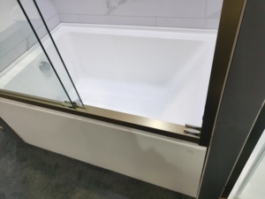 Factory Direct Golden Sliding Shower <strong>Door</strong> for Hotels Frameless <strong>Bath</strong> Shower <strong>Door</strong> Panel with Tempered Glass Screen Gold Finish - Product Image 3