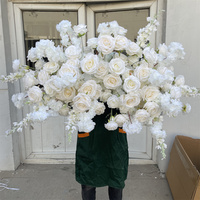 IFG Promotion : Guirlande florale blanche à petites fleurs, en soie et mousse de qualité supérieure, pour arche de mariage, décoration de remise de diplôme et de rentrée scolaire