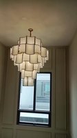 Lustre LED en verre doré pour projets hôteliers, salons, escaliers et décoration intérieure – Vente en gros directe usine