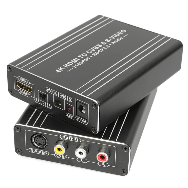 HDMI to CVBS AV S-VIDEO RCA Converter HDMI 2.0 4K60hz HDCP 2.2 Digital to Analog Audio Converter for HDTV DVD Projector STB New