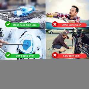 Vente en gros DS920 Balai à poussière rotatif télescopique rétractable pour sols, plafonds et vitres de voiture, pour nettoyage facile, à tête triangulaire plate - Product Image 5