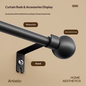 Tringle à rideau HUOLI en acier inoxydable doré, style médiéval minimaliste, pour fenêtres de salon, utilisation multi-scénarios, plusieurs couleurs disponibles - Product Image 5