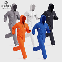 Combinaison à capuche en polyester pour hommes et femmes, printemps/automne, anti-poussière, résistante aux taches, vêtement de travail une pièce pour réparation automobile et peinture