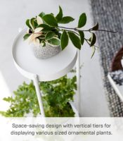 Support de plantes à 2 niveaux Home Tower avec roulettes - Transport et nettoyage faciles, 28 pouces - Acier