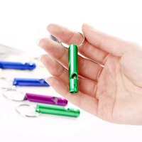 Vente en gros de sifflets d'urgence en aluminium coloré porte-clés grand son pour camping en plein air randonnée canotage chasse pêche mode