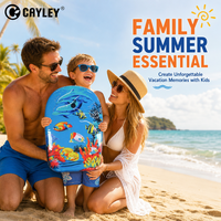 Bodyboard pour enfants, planche de surf légère à imprimé poisson océanique, planche de surf portable pour les débutants en sports nautiques sur la plage et à la piscine