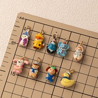 YIMEILI & Mignon Pendentif 3D en Cuivre Plaqué Or 18K Émail Renard Chiot Pingouin Vêtu d'habits Accessoires de Bijoux DIY Animaux