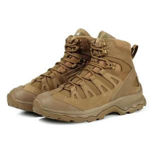 DF026 Outdoor Training Men Tactical <b>Hiking</b> <b>Boots</b> High Top Lace up Waterproof All Seasons Olive Green Plastic - Product Image 3