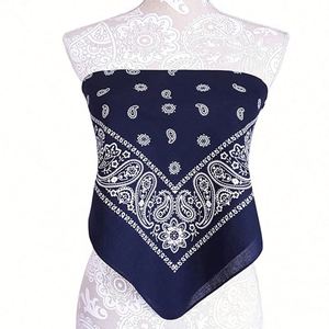 Summer Fashion Soft Breathable Comfortable Custom Paisley Printed Strapless Tube Crop Top Bandana Shirt - Product Image 2
