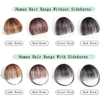 Franges de cheveux naturels 100% vierges, postiche de frange, perruque de cheveux humains, extension de frange, clip frontal pour femmes